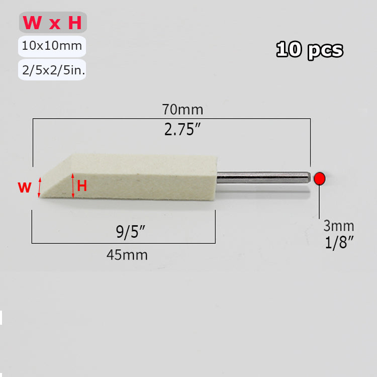 10 pcs Wool Felt Stick used on Air Lapper Turbolap Lapping Linear Saw 1/8" shaft Mounted Polishing Bob