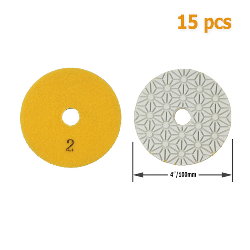 3"/4" Diamond Flexible Wet & Dry Polishing Pads 80mm/100mm 3 Step for Stone Marble Tile Coarse Grinding Medium Fine Mirror Finish