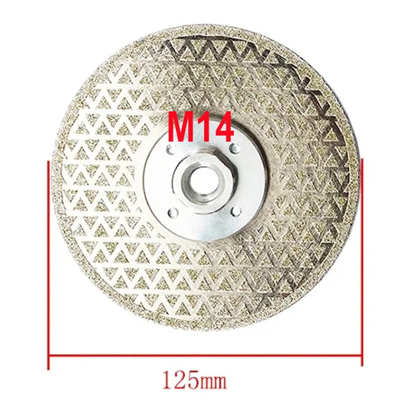 4.5"/5"*M14 Electroplated Diamond Cutting Blade Grinding Wheel for Granite Cut-off & Finish on Angle Grinder Power Tool