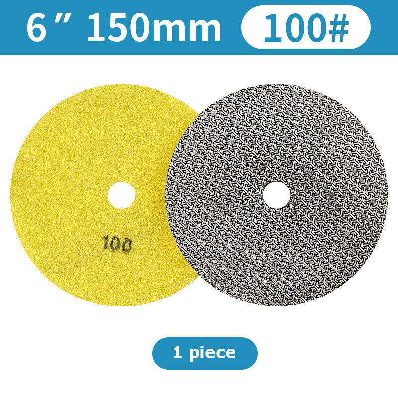 1 piece 3"-6" Electroplated Diamond Grinding Disc Round Polishing Pad for Marble Tile Rock Plate Glass Edge Grinding Chamfering