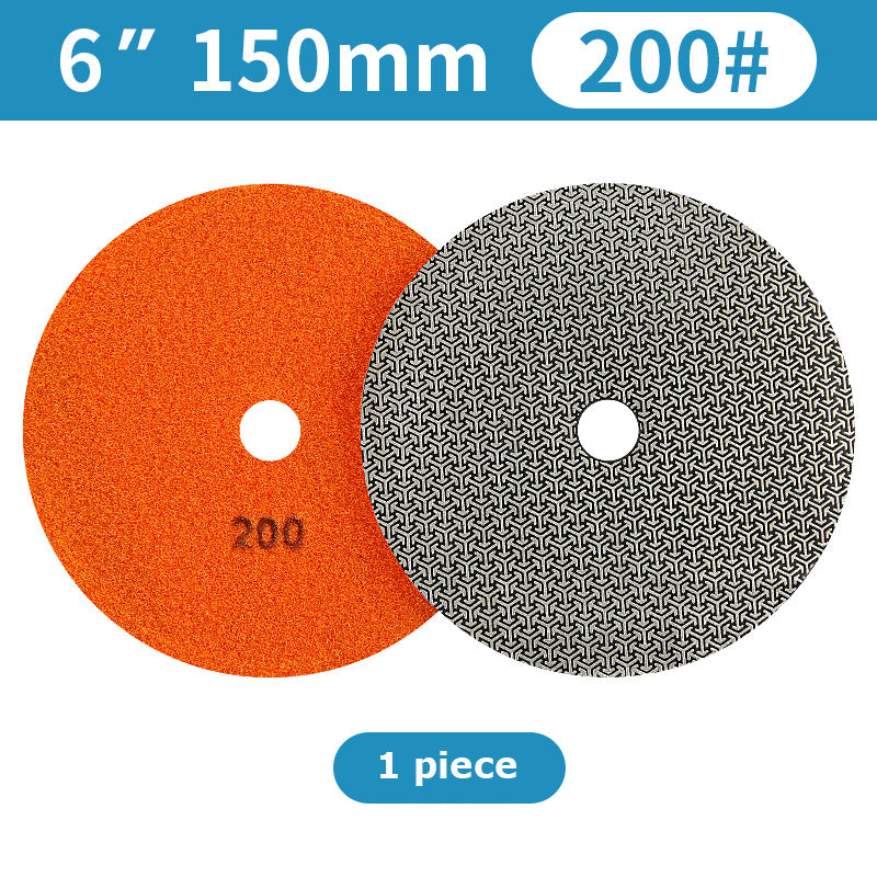 1 piece 3"-6" Electroplated Diamond Grinding Disc Round Polishing Pad for Marble Tile Rock Plate Glass Edge Grinding Chamfering