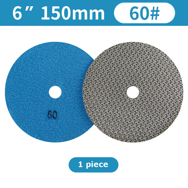 1 piece 3"-6" Electroplated Diamond Grinding Disc Round Polishing Pad for Marble Tile Rock Plate Glass Edge Grinding Chamfering