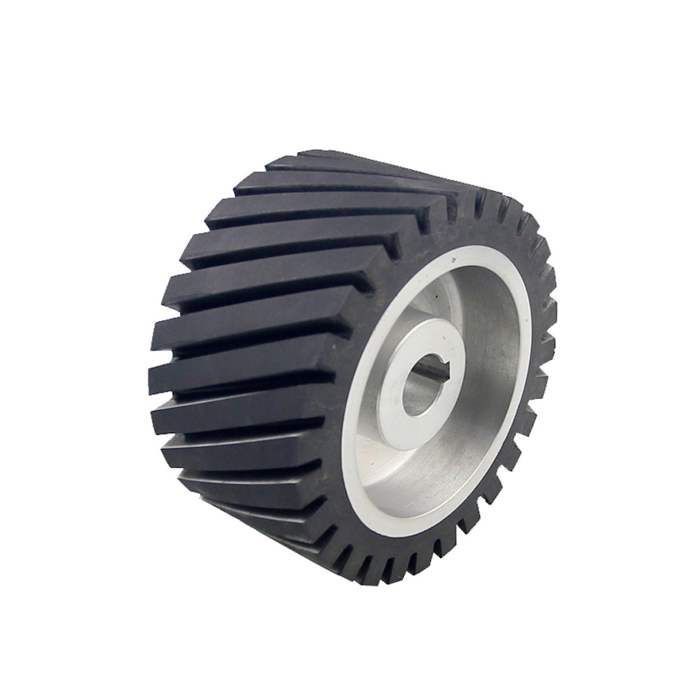 150*75mm Serrated Rubber Contact Wheel Dynamically Balanced Belt Sander Polisher Wheel Sanding  Belt Set