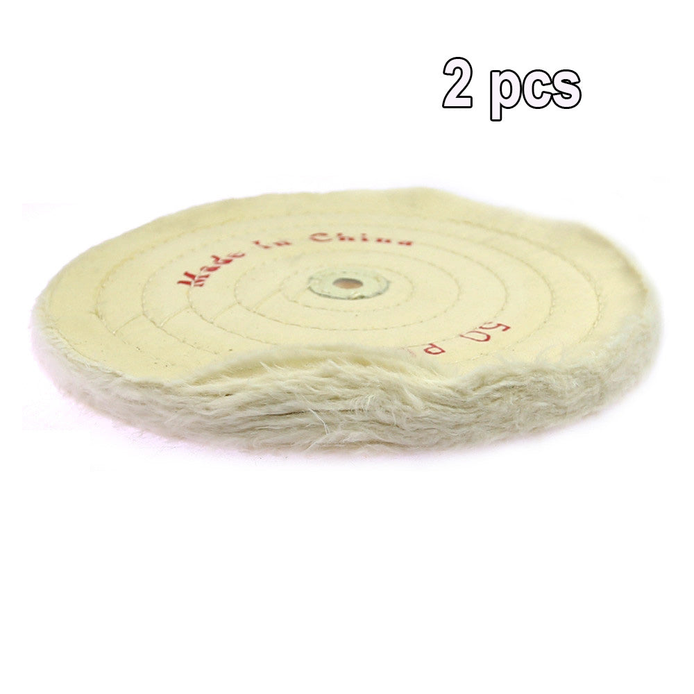 2 pieces Cotton Cloth Stitch Buffing Wheel for Jewelry Metal Mirror Polishing