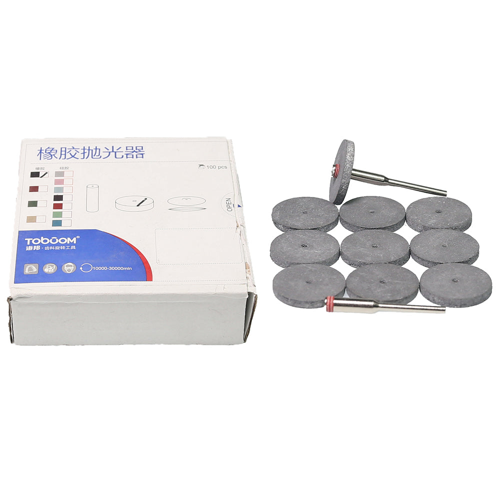 100 pcs/Box Silicon Rubber Polishing Wheel Dental Lab Material Metal Alloy Grinding