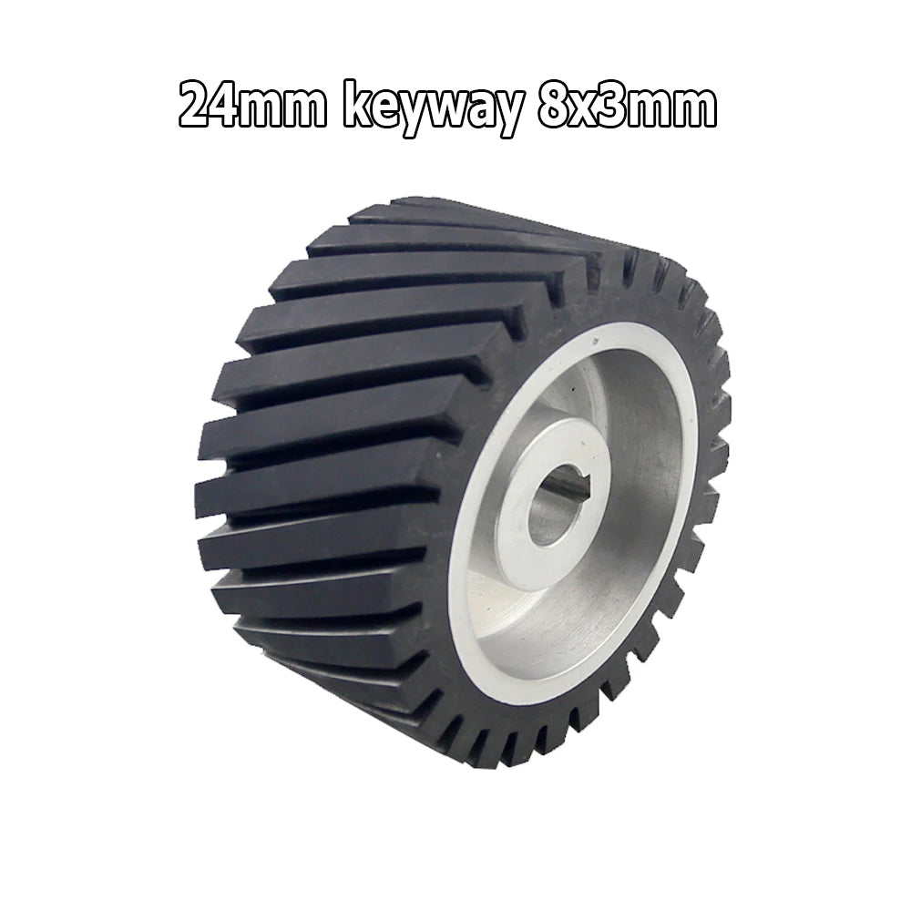 150*75mm Serrated Rubber Contact Wheel Dynamically Balanced Belt Sander Polisher Wheel Sanding  Belt Set