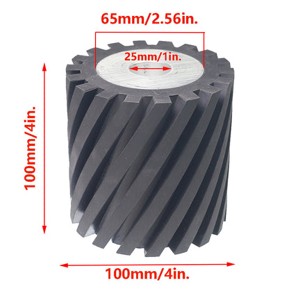 4x4 inch Grooved Rubber Contact Wheel 100x100mm Belt Grinder Part