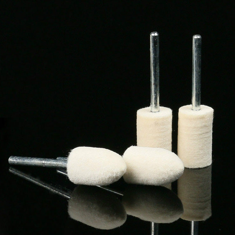 20 pcs OD 11/24" to 19/24"  Wool Felt Bobs 1/8" Shaft Mounted Point Metal Plastic Mould Fine Polishing