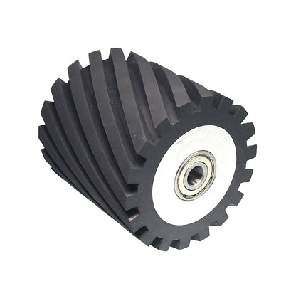 4x4 inch Grooved Rubber Contact Wheel 100x100mm Belt Grinder Part