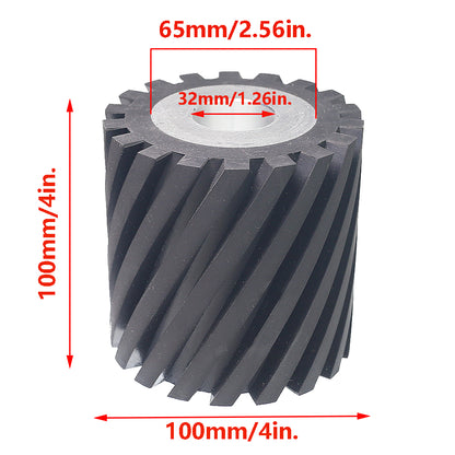 4x4 inch Grooved Rubber Contact Wheel 100x100mm Belt Grinder Part