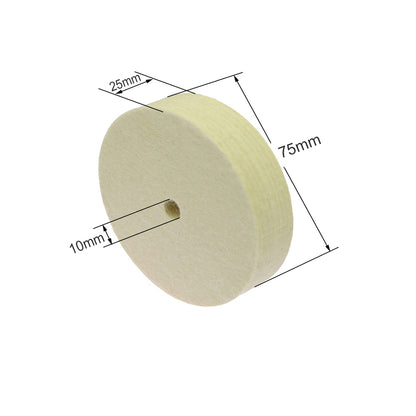 2"-12" x 1" Wool Felt Polishing Buffing Wheel Jade Metal Mirror Surface Finish Bench Grinder Tool