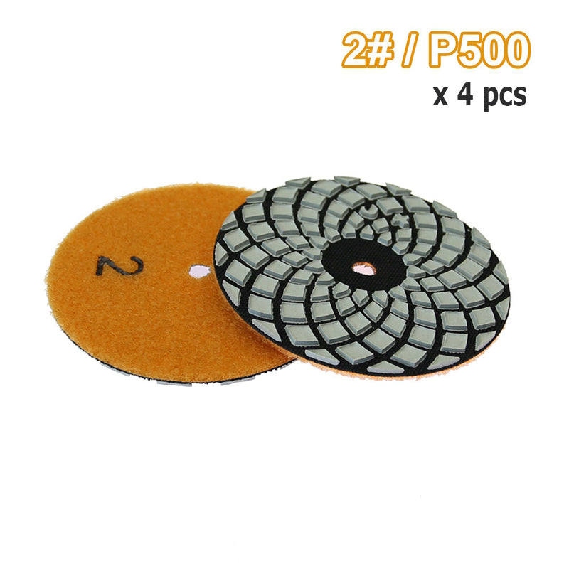 Marble 4-step Polishing Pad 100mm Dry Grinding Disc 4" for Stone 100 degree Gloss Finish