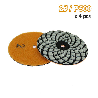 Marble 4-step Polishing Pad 100mm Dry Grinding Disc 4" for Stone 100 degree Gloss Finish