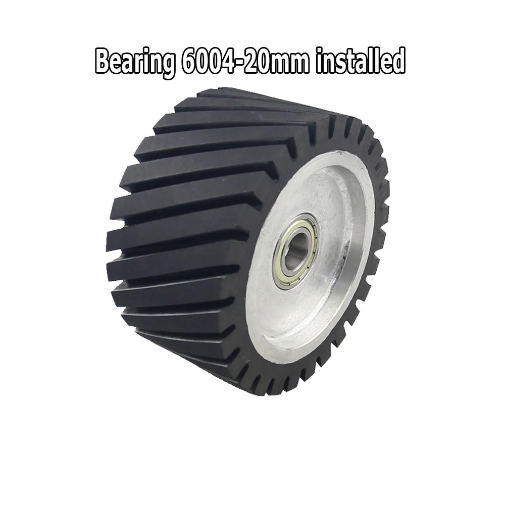 150*75mm Serrated Rubber Contact Wheel Dynamically Balanced Belt Sander Polisher Wheel Sanding  Belt Set