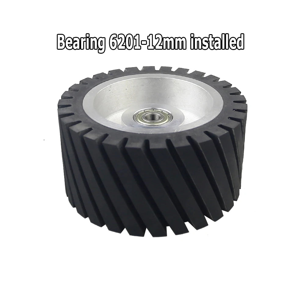 150*75mm Serrated Rubber Contact Wheel Dynamically Balanced Belt Sander Polisher Wheel Sanding  Belt Set