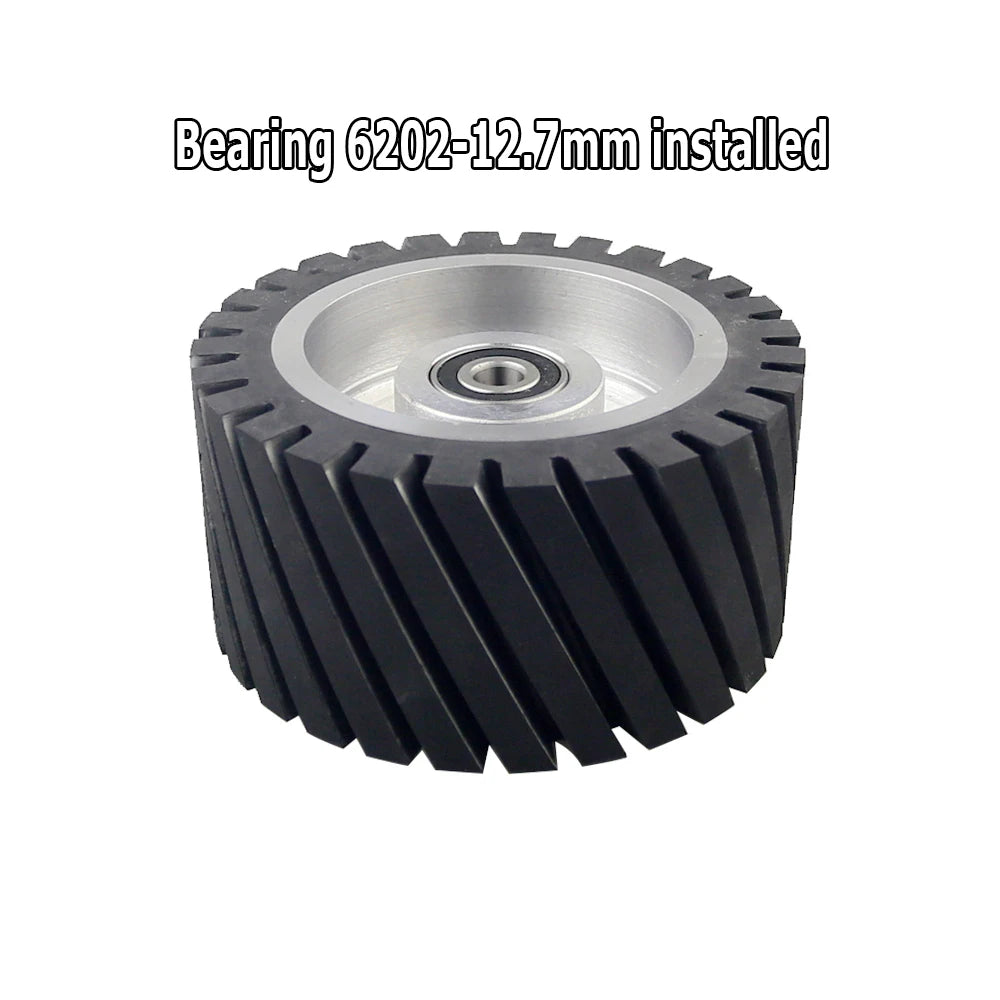 150*75mm Serrated Rubber Contact Wheel Dynamically Balanced Belt Sander Polisher Wheel Sanding  Belt Set