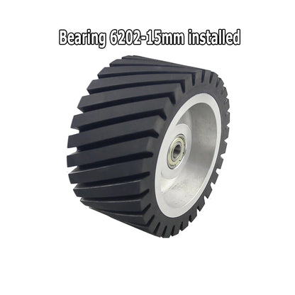 150*75mm Serrated Rubber Contact Wheel Dynamically Balanced Belt Sander Polisher Wheel Sanding  Belt Set