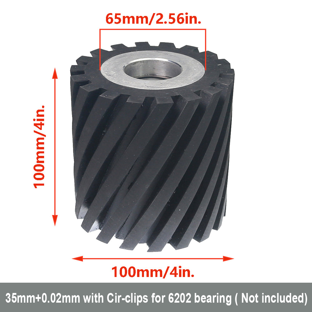 4x4 inch Grooved Rubber Contact Wheel 100x100mm Belt Grinder Part