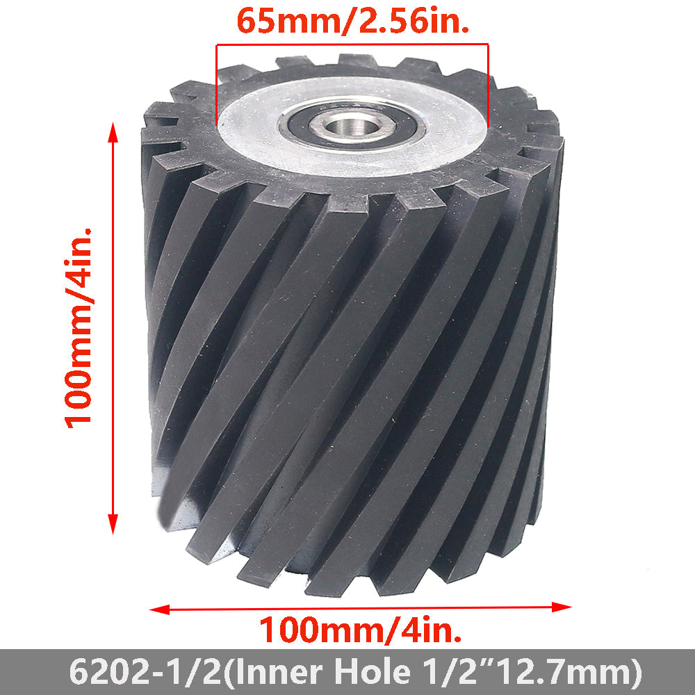 4x4 inch Grooved Rubber Contact Wheel 100x100mm Belt Grinder Part