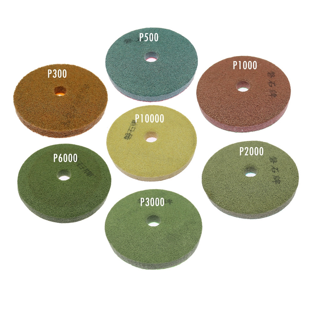 7 pcs 3"/4" Stone Sponge Fiber Flexible Grinding Disc 80mm/100mm Marble Buff Polishing Pad