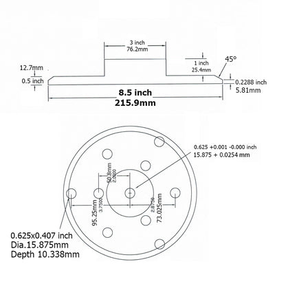 8.5"/9" Aluminum Plate Polishing Disc Magnetic Disk Bench Grinder Parts