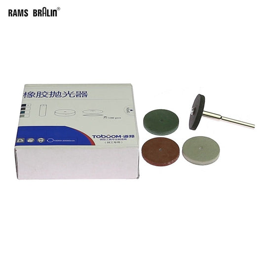 100 pcs/Box Silicon Rubber Polishing Wheel Dental Lab Material Metal Alloy Grinding