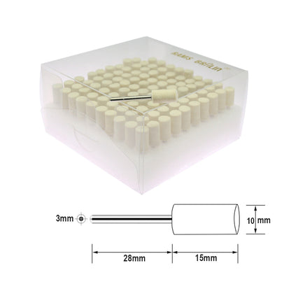 100 pcs/box Wool Felt Mounted Point Kits 1/8 in. Shank for the Mold and Die Maker