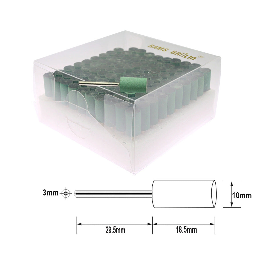 100 pcs Rubberized Abrasive Point Set 1/8 in. Shank Mounted Grinding Head for Mould Finish Polish Die Grinder Rotary Tools