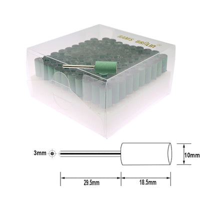 100 pcs Rubberized Abrasive Point Set 1/8 in. Shank Mounted Grinding Head for Mould Finish Polish Die Grinder Rotary Tools