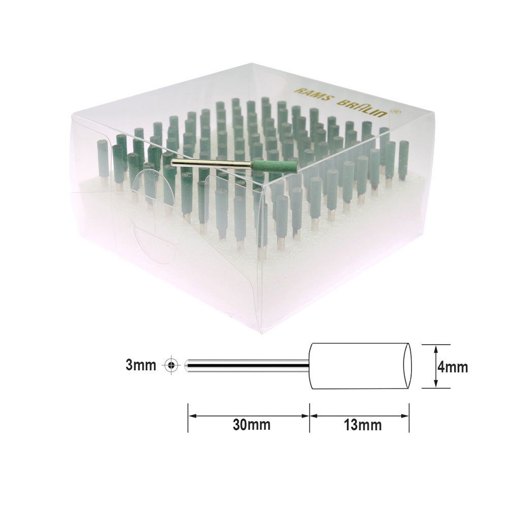 100 pcs Rubberized Abrasive Point Set 1/8 in. Shank Mounted Grinding Head for Mould Finish Polish Die Grinder Rotary Tools