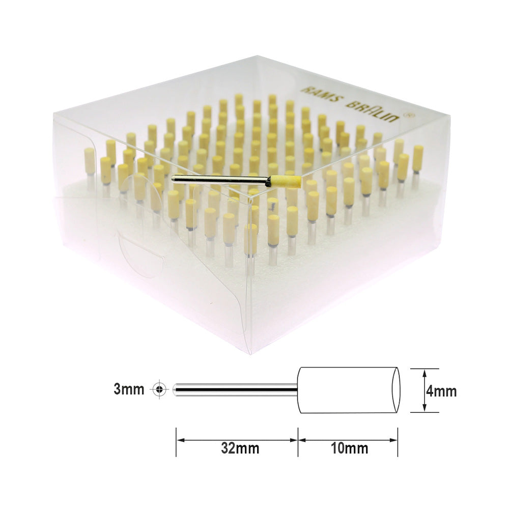 100 pcs/Box 4-10mm Ceramic Mounted Abrasive Point Set P240-320 Fine Polishing Stone for Metal Deburring Mold Dressing