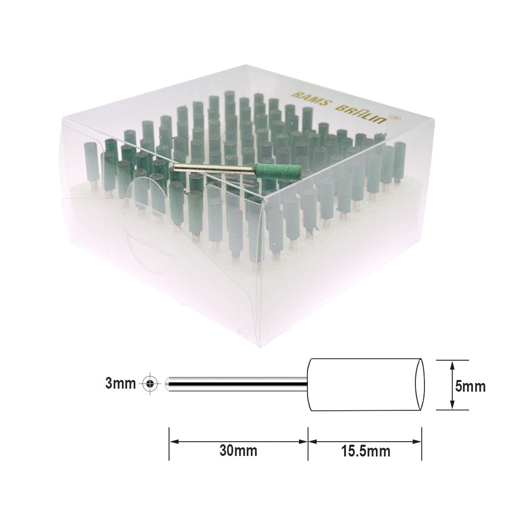 100 pcs Rubberized Abrasive Point Set 1/8 in. Shank Mounted Grinding Head for Mould Finish Polish Die Grinder Rotary Tools