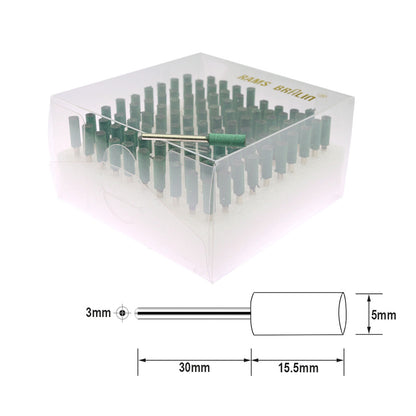 100 pcs Rubberized Abrasive Point Set 1/8 in. Shank Mounted Grinding Head for Mould Finish Polish Die Grinder Rotary Tools