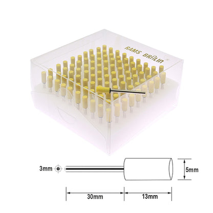 100 pcs/Box 4-10mm Ceramic Mounted Abrasive Point Set P240-320 Fine Polishing Stone for Metal Deburring Mold Dressing