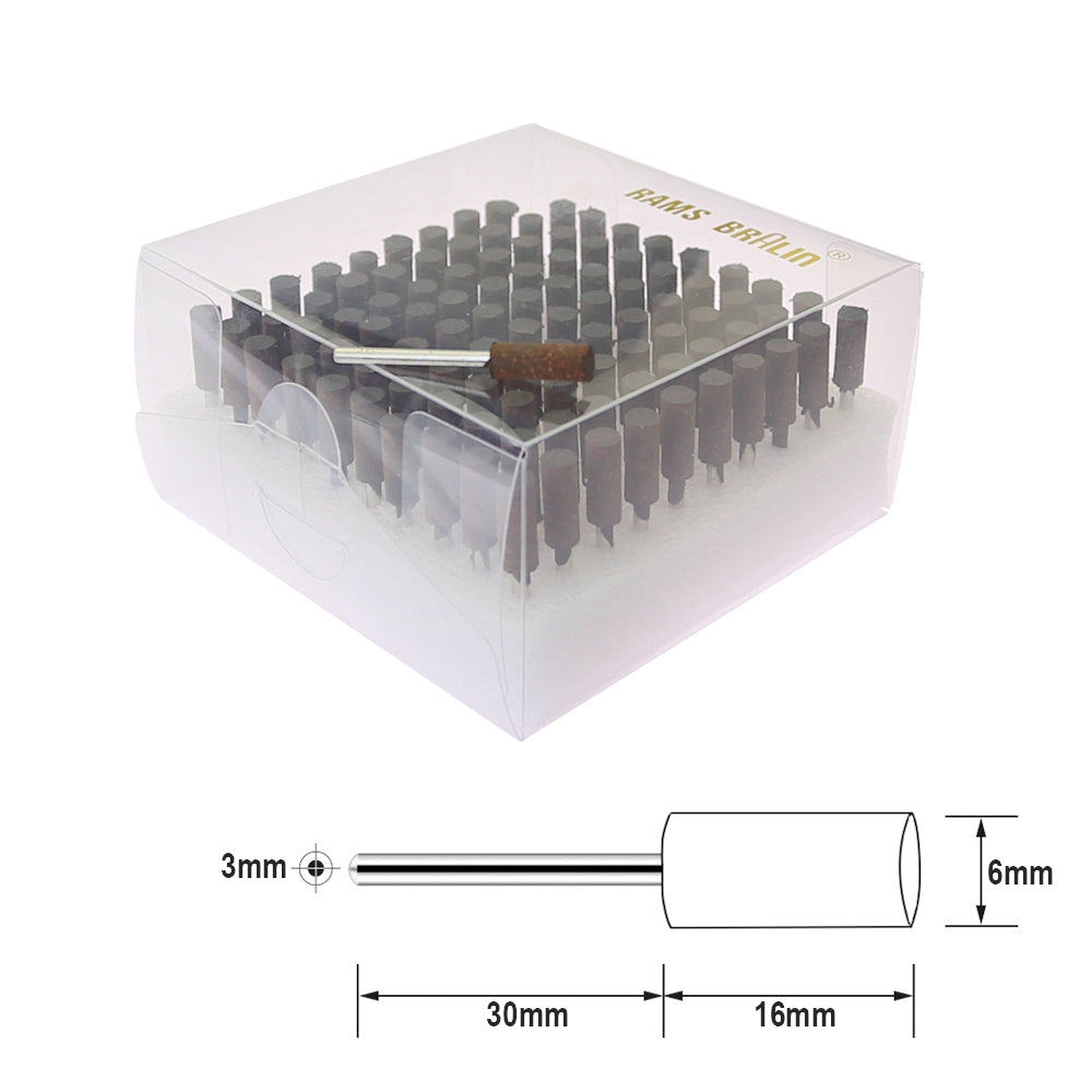 100 pcs/Box Elasticity Sponge Rubber Points Set 1/8 in. Shank Mounted Grinding Head