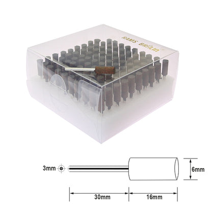 100 pcs/Box Elasticity Sponge Rubber Points Set 1/8 in. Shank Mounted Grinding Head