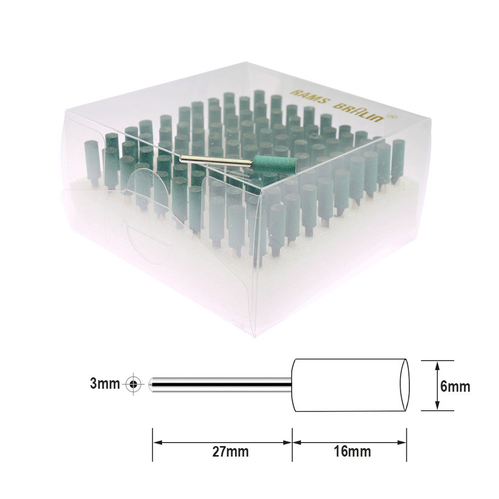 100 pcs Rubberized Abrasive Point Set 1/8 in. Shank Mounted Grinding Head for Mould Finish Polish Die Grinder Rotary Tools