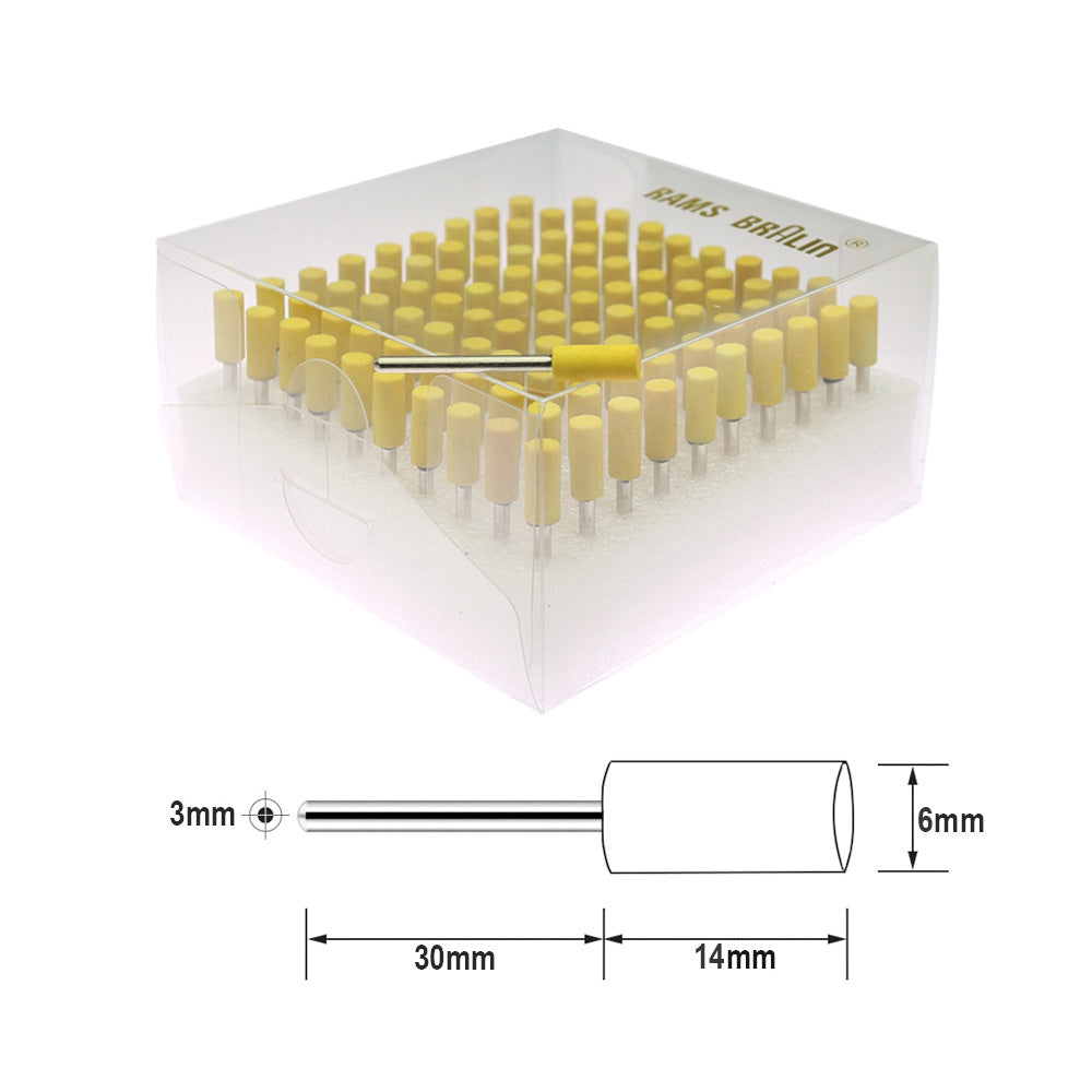 100 pcs/Box 4-10mm Ceramic Mounted Abrasive Point Set P240-320 Fine Polishing Stone for Metal Deburring Mold Dressing