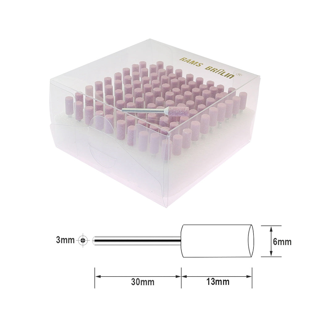 100 pcs/Box Pink Fused Alumina Mounted Stone Abrasive Point Set for Steel Weld Seams Polishing