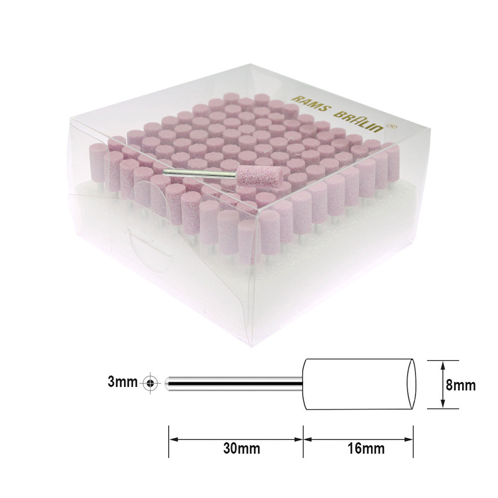 100 pcs/Box Pink Fused Alumina Mounted Stone Abrasive Point Set for Steel Weld Seams Polishing