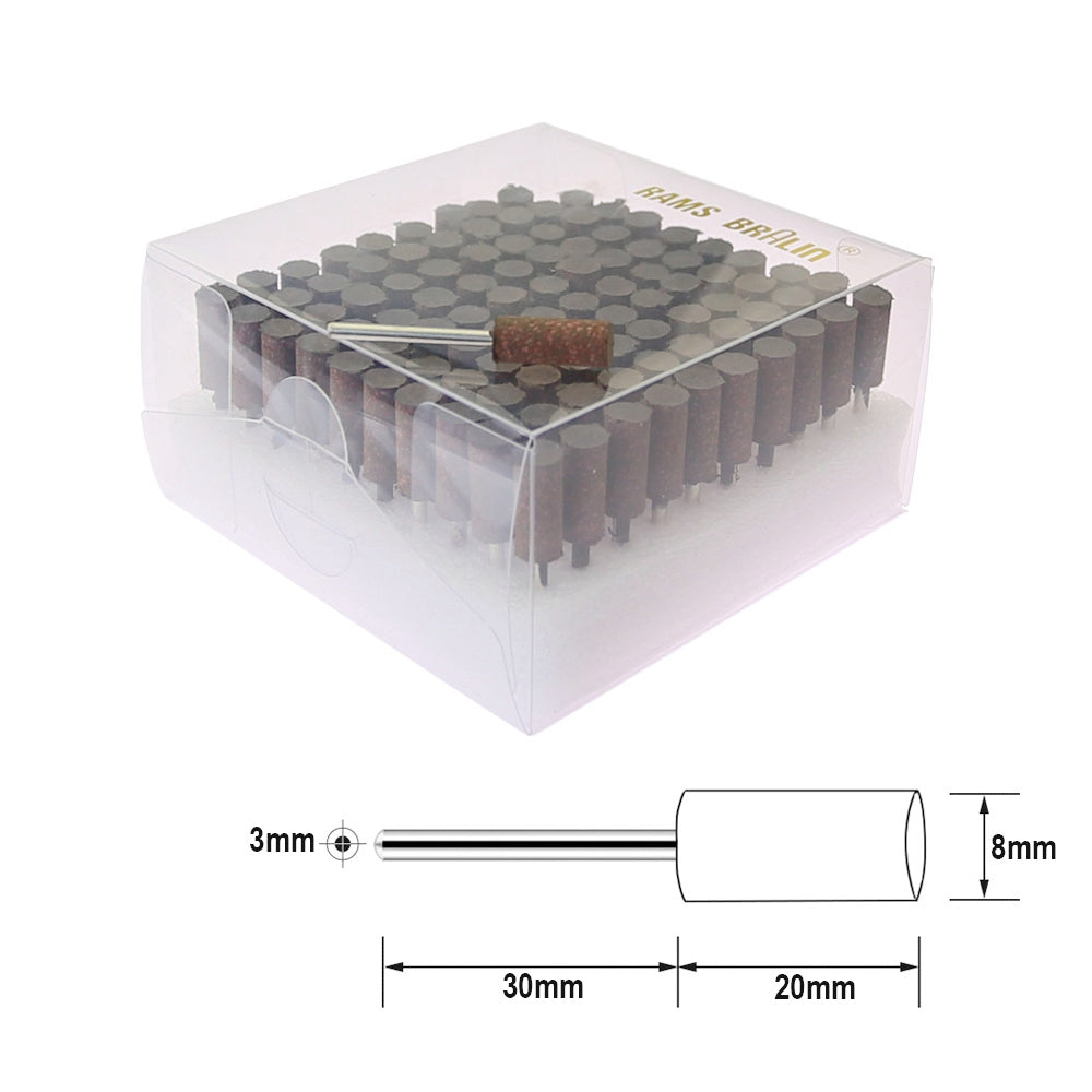 100 pcs/Box Elasticity Sponge Rubber Points Set 1/8 in. Shank Mounted Grinding Head