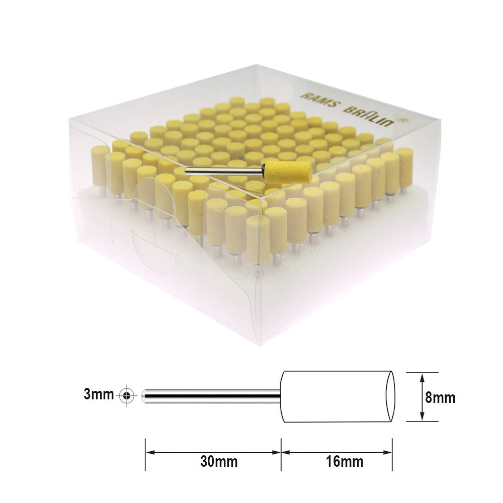 100 pcs/Box 4-10mm Ceramic Mounted Abrasive Point Set P240-320 Fine Polishing Stone for Metal Deburring Mold Dressing