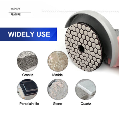 12 pcs 80/100mm Dry Grinding Disc 3"/4" Marble Stone Polishing Pad + 1 pc Holder for Drill