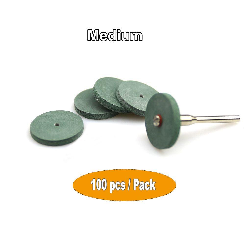 100 pcs/Box Silicon Rubber Polishing Wheel Dental Lab Material Metal Alloy Grinding