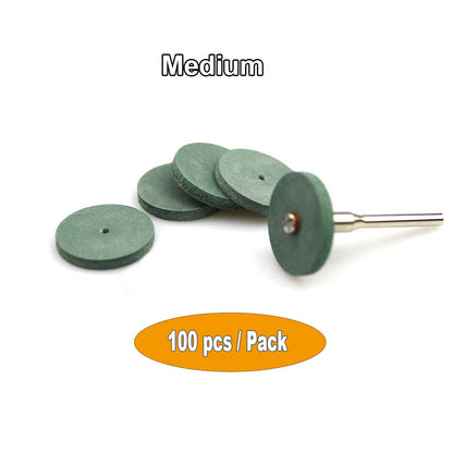 100 pcs/Box Silicon Rubber Polishing Wheel Dental Lab Material Metal Alloy Grinding