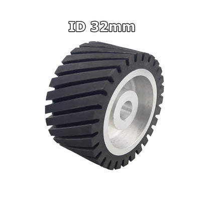 150*75mm Serrated Rubber Contact Wheel Dynamically Balanced Belt Sander Polisher Wheel Sanding  Belt Set