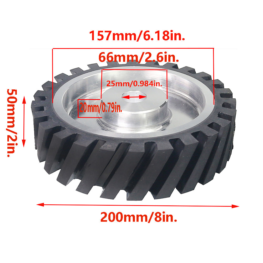 6x2 inch Grooved/Solid Rubber Contact wheel 150x50mm Belt Grinder Wheel Abrasive Belt Set