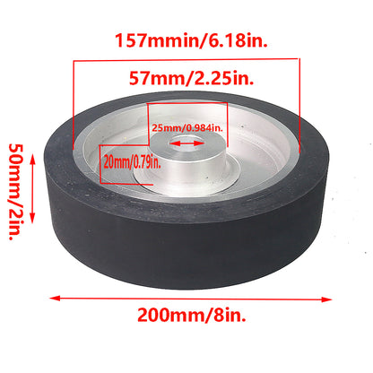 6x2 inch Grooved/Solid Rubber Contact wheel 150x50mm Belt Grinder Wheel Abrasive Belt Set