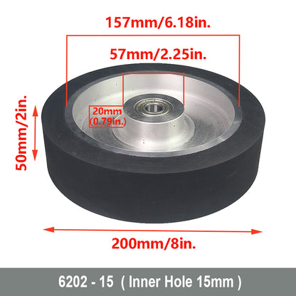 6x2 inch Grooved/Solid Rubber Contact wheel 150x50mm Belt Grinder Wheel Abrasive Belt Set