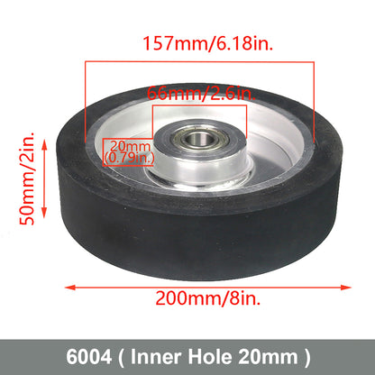 6x2 inch Grooved/Solid Rubber Contact wheel 150x50mm Belt Grinder Wheel Abrasive Belt Set